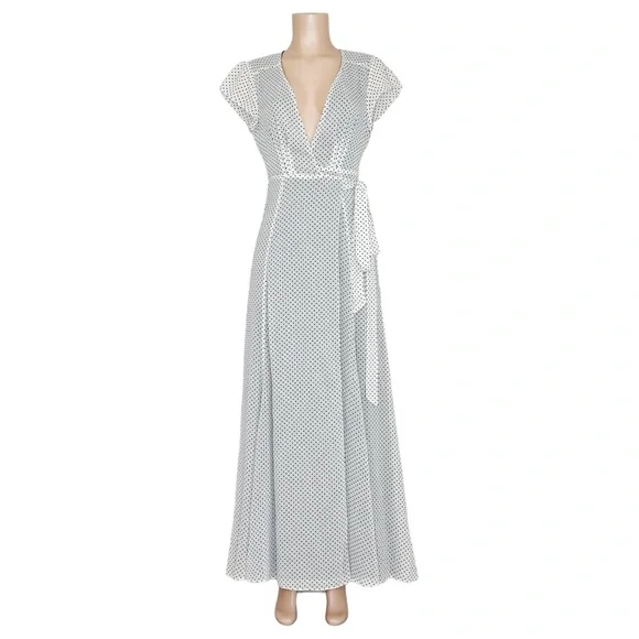 TULAROSA Sid Wrap Maxi Dress, Eggshell, SM - Picture 2 of 7
